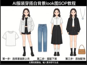 AI服装穿搭白背景look图SOP教程，不用会画画，提几句具体要求，AI就能还你一个奇迹-网创资源站