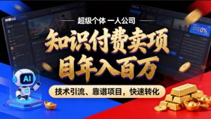 2026年卖项目年入百个W,AI智能体个人IP-精准引流-稳定项目-转化成交【揭秘】-网创资源站