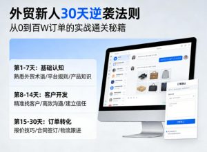 外贸新人30天逆袭法则，教你从0到百W订单的实战通关秘籍-网创资源站