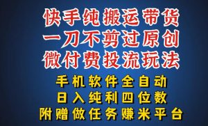 最新黑科技快手搬运带货方法，手机就能操作，轻松带你日入四位数【揭秘】-网创资源站