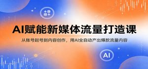AI赋能新媒体流量打造课:从账号起号到内容创作,用AI全自动产出爆款流量内容-网创资源站