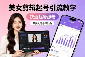 某美女号导师出品：美女剪辑起号引流教学，快速起号涨粉-网创资源站