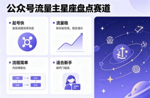 公众号流量主之星座盘点赛道，起号快+流量稳，流程简单，适合新手操作-网创资源站