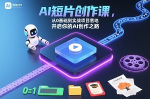 AI短片创作课,从0基础到实战项目落地,开启你的AI创作之路(更新0411)-网创资源站