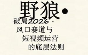 野狼团队·多平台实操运营课，覆盖AI口播、服装、好物、漫剪等热门玩法(更新4月)-网创资源站