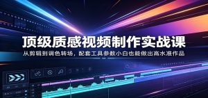 顶级质感视频制作实战课：从剪辑到调色转场，配套工具参数小白也能做出高水准作品-网创资源站