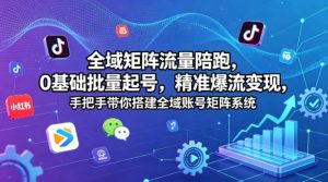 全域矩阵流量陪跑，0基础批量起号，精准爆流变现，手把手带你搭建全域账号矩阵系统-网创资源站