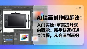 AI绘画创作四步法：入门实操+审美提升双向赋能，新手快速打通全流程，从会画到画好-网创资源站