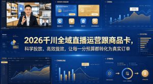 2026千川全域直播运营跟商品卡，科学投放、高效提效，让每一分预算都转化为真实订单-网创资源站