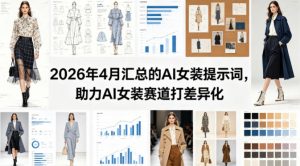 2026年4月汇总的AI女装提示词，助力AI女装赛道打差异化-网创资源站