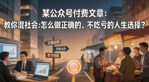 某公众号付费文章：教你混社会：怎么做正确的、不吃亏的人生选择？-网创资源站