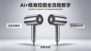 AI+精准控图全流程教学 豆包关键词+PS色块分区+即梦合成搞定电商高级摄影图-网创资源站