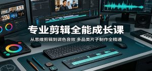 专业剪辑全能成长课：从思维剪辑到调色音效，多品类片子制作全精通-网创资源站